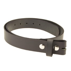 BUFFALO LEATHER CASUAL BELT STRAP_No Buckle_1-1/2"_Amish Handmade BLACK - BROWN (36", BLACK)