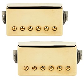LP '57 Classic 57 classic 57+ Alnico 2 Bridge Neck Guitar Humbucker PAF Pickups Braided Wire For Les Paul style Guitar Gold Chrome (Gold)