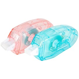 6MM*8M Pink and Blue Transparent Dot Double Sided Adhesive Glue Tape Roller School Office Stationery Accessories Japanese Stationery Useful Transparent Tape