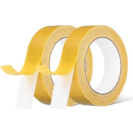 KIRZAX 2 Carpet Tape Extra Strong Double Sided Tape - 2cm x 20m - Leaves No Marks - For Carpets, Photos, Walls, Kitchen, Home, School - Easy to Cut and Remove