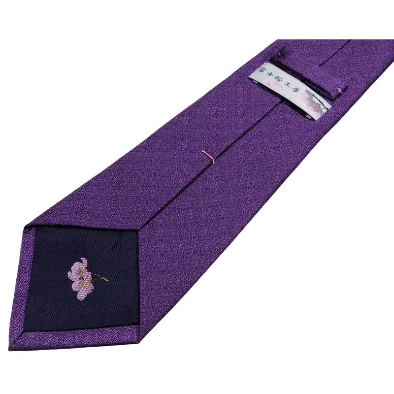 Fujizakura Workshop Necktie, Plain, Purple, Silk, Pear Fabric, Violet, Made