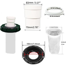 GEDEGOOK 180° IBC Lid Filter, IBC Lid Filter, Rainwater Filter, Water Filter, Nylon, Washable with Lid, 163 mm Tank Cap Water Filter, IBC Tank Filter Accessories Lid for Rainwater Tank