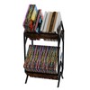 WOLiBOSS 2 Tier Vinyl Record Storage-Holds 80-100 LP Albums,Quick Assembly