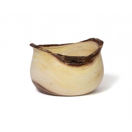 Lipper International Acacia Rustic Tulip Serving Bowl with Bark Edge, Small