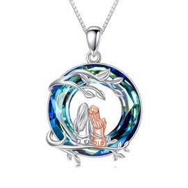 POTOPYY Sisters Gifts S925 Sterling Silver Sisters Necklace Circle Crystal Pendant Necklace Jewelry Birthday Gifts for Women Best Friend
