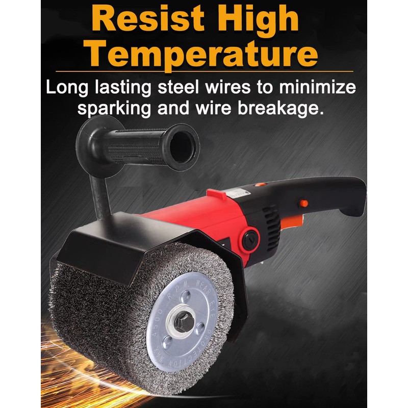 SHITIME 4.7" x 4" Stainless Steel Wire Brush Drum Surface