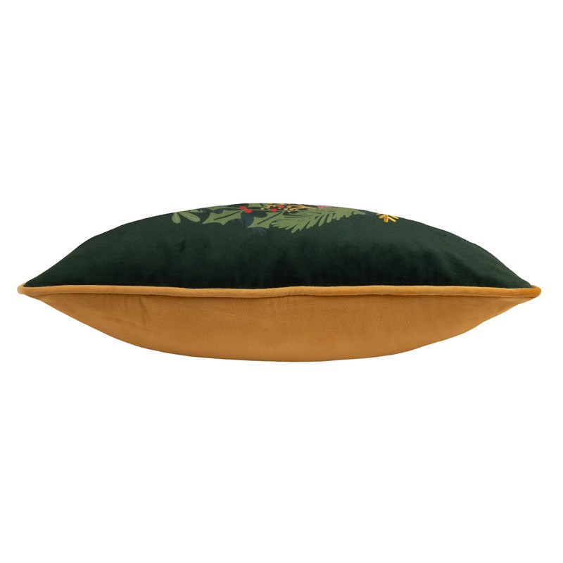 furn. Deck The Halls Joyeux Noel Cushion Cover,Pine Green,43 x
