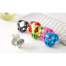 SYSTEM-S Cable Manager Cable Clip Organiser Desk Cable Clip Cable Attachment Cable Guide for Desk in White