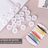 20PCS 20L Sewing Buttons Resin Round Flat 4-Hole Craft Replacement