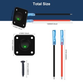 RUNCCI-YUN LED Rocker Switch Round, Round Switch, 12 V 20 A / 24 V 10 A On/Off Rocker Switch, 1 Gang Rocker Switch Panel, for Car, Boat, Household Appliances, Motorcycles, Ships etc. (Green)