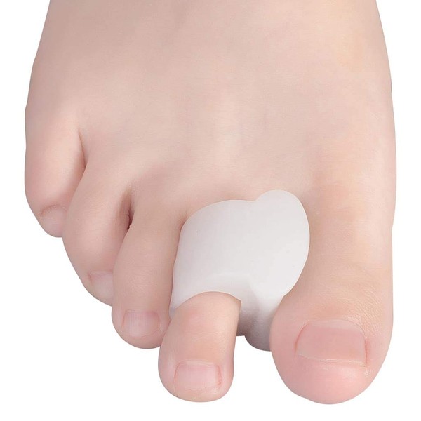 Active 365 Toe Separators for Bunions & Hammer Toes | Gel Toe Spacers & Straightener Splints | 4 Pieces (Large, White)