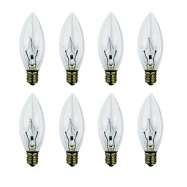 Himalayan Glow Salt Lamp Bulbs 6 Pack + 2 FREE 15 Watt E12 Socket Long Lasting Incandescent Light Bulbs (B15-8PK)