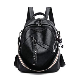 BUKESIYI CCDE78196 Women's Bag Backpack Handbag Women Backpack Small Anti-Theft School Backpack Laptop Weekender PU Leather, black, M, BUKESIYI Bag