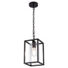 MAYNA 1-Light Farmhouse Pendant Light, Black Metal Cage Light Fixtures