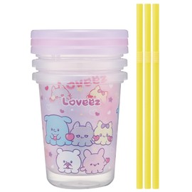 Skater (Skater) Straw Attached Tumbler 3-Piece Set 320ml Made in Japan Love Ease SIH3ST-A