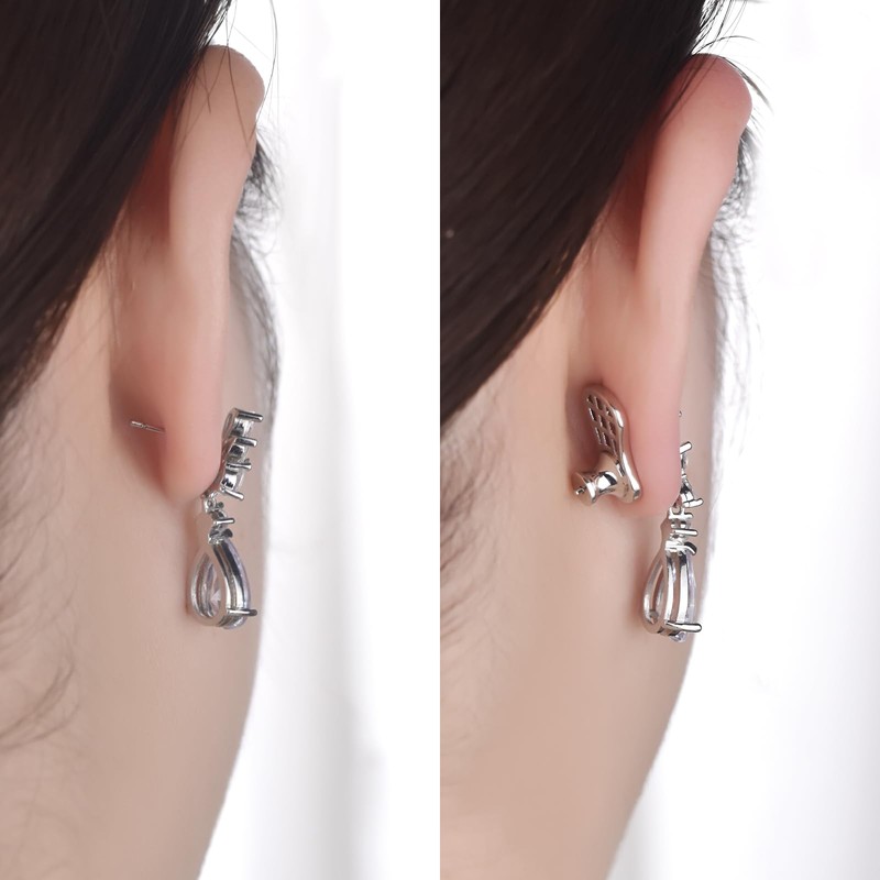 AKRUWELRY Earring Backs for Droopy Ears, 4pcs Sturdy Tiny Waist