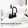 NOHALIPY Stainless Steel Matte Black Bathroom Faucet with Pull Out