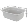 Fiazony 14-Quart Gray Plastic Wash Tub/Dish Pan Basin, Set of