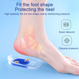 TingDongWei 2 Paar Fersensporn Einlagen Damen und Herren, Gel Einlegesohlen Fersenpolster für Plantar Fasciitis Fersensporn und Achillesschmerzen (EU 35-39)