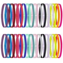 OWMOSYX 32 Pieces Headbands For Women Non Slip Elastic Thin Headbands for Women Men and Girls Football Basketball Soccer Tennis Yoga Running Sport Headbands Hair Bands, 16 Colors