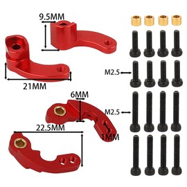 RZXYLRC Aluminum Shock Absorber Mount Adjustable Metal Upgrade +1/4" Lift Kit for TRX4M 1/18 RC Crawler Bronco Defender Parts (red)