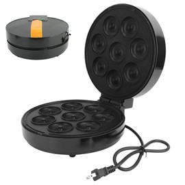 Mini Donut Maker Machine Non Stick Surface, 8 Doughnuts Donut Maker Electric Mini Baking Machine 1400W High Power Fast Heating with LED Light 10.0x9.4x3.9in for Home Cafe