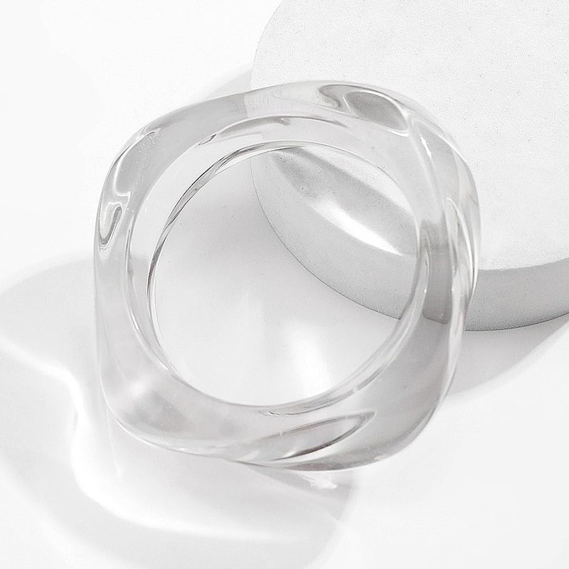 GIGB PBDK Chunky Transparent Acrylic Bracelet for Women Large Irregular