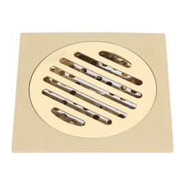 Square Floor Drain Bathroom Shower Waste Grate Brass Constructed Strainer Home Attachment
