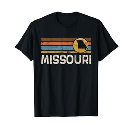Missouri MO USA State Pride Vintage Retro 70s Stripes Gift T-Shirt