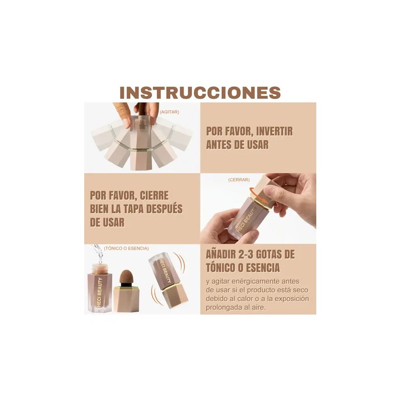 Rubor Líquido Mate Heci Beauty Tono Petal Con Aplicador Incorporado