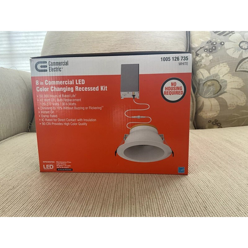 Commercial Electric 8’’LED Recessed Light Kit -1005126735 White