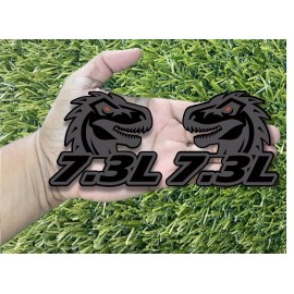 Badge Addictz Orange Eye Godzilla Badges Emblem RAGING 7.3 Matte/Black 2 BADGES Aggressive