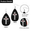 Christian Cross Faux Leather Earrings for Women,Cross of Religious Words