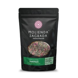 Molienda Sagrada, Té Verde Rosal, Infusión Té Verde Premium, Menta Fresca, Aromáticos Pétalos de Rosa, 150 g