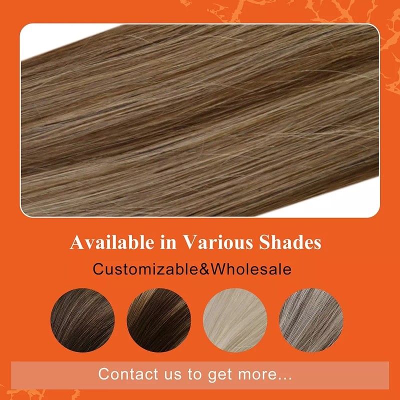 Full Shine Extensiones Cabello Natural Ombre Con Raíces Oscur 14in