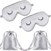 SAHENITEANA 2 Pack Silk Sleep Mask, Silk Sleep Covers Silk