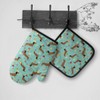 Oven Mitt and Pot Holders, 2 Piece Set, Dachshunds On