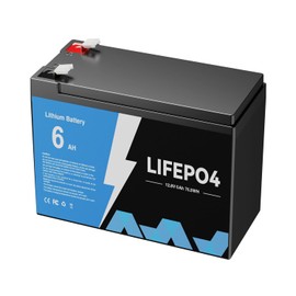 CACITY 12V 6Ah LiFePO4 Deep Cycle Battery with Low Temp Cut Off & Built-in 6Ah BMS - 1280Wh Energy for RV, Solar, Marine, Home Energy Storage, Boat, Golf Carts - 12V 6Ah Lithium Group 31 Battery
