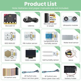 HolaSmart Micro:bit Smart Farm Learning Kit with 16 Progressive STEM Projects for School Student,MakeCode & Python Programming,Actuators for IoT Agriculture Education (Micro:bit Board Included)