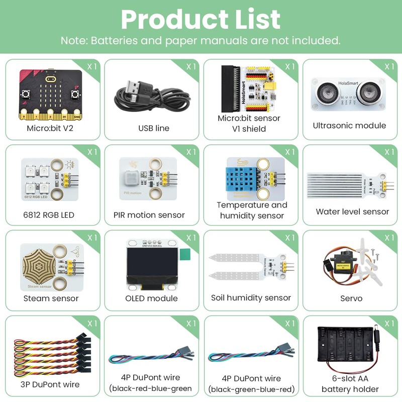 HolaSmart Micro:bit Smart Farm Learning Kit with 16 Progressive STEM