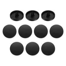 HARFINGTON 10 botones planos de metal, 17 mm, botón redondo de costura de metal, botón de repuesto para hombres y mujeres, traje de lana, chamarra, pantalones, manualidades, color negro mate