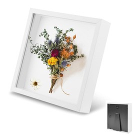 Picture Frame for Filling, Deep Picture Frame for Filling, 21 x 30 cm, with Transparent Acrylic Plate, 3D Object Frame, Deep 3 cm, for Wedding Gift or Memorabilia, White
