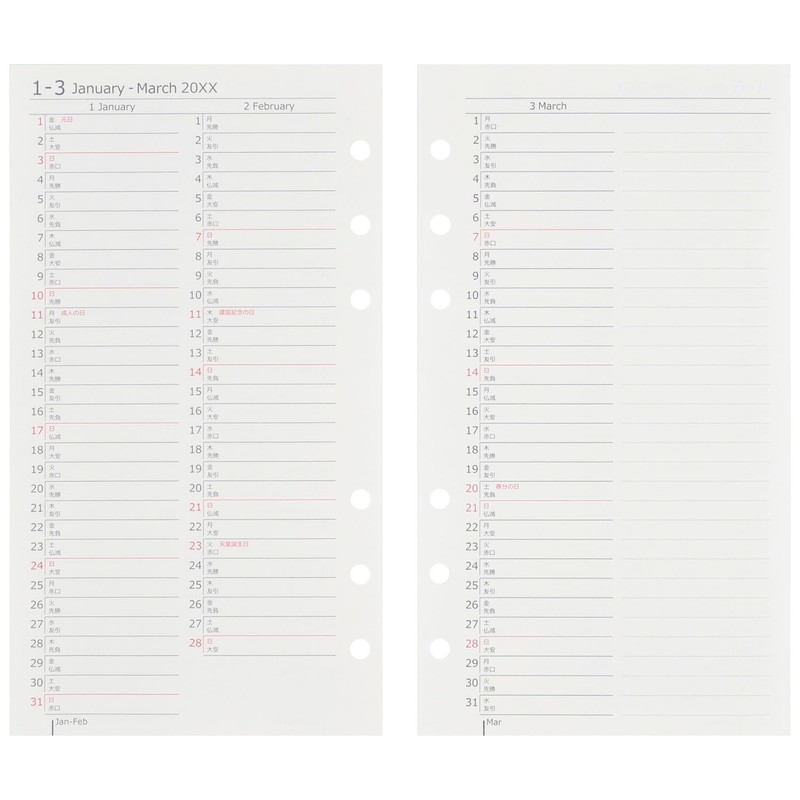 Maruman DP175-25 Planner System Notebook Refill, 2025 Bible-Size Data Plan,