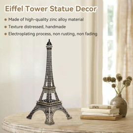 Eiffel Tower Statue Decor, Bronze Metal Paris Eiffel Tower Decor Figurine Replica Iron Craft Architecture Model for Table Decoration(25cm)