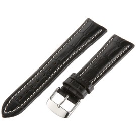 Hadley-Roma Men's MSM895RA-200 20mm Black Alligator Grain Leather Watch Strap