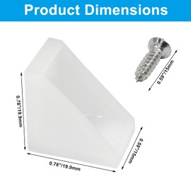 Rierdge 30 Pcs Plastic Corner Braces Nylon Shelf Closet Furniture Angle Bracket for Home Drawers Windows Cabinet, 0.79" x 0.79" x 0.59" (LxWxH)