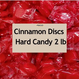 Cinnamon Discs Hard Candy 2 lb - Individually Wrapped Cinnamon Candy Old Fashioned Holiday Suckers - Spicy and Sweet Flavor - Perfect for Tasty Treats on the Go by ASOZI