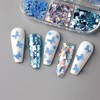 6 Grids Blue Butterfly Nail Art Glitter Sequins 3D Holographic