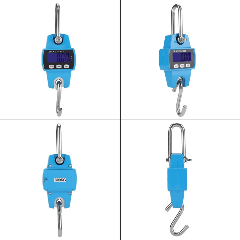 Digital Sky Blue 300KG Hanging Crane Scale Industrial Hook Weight