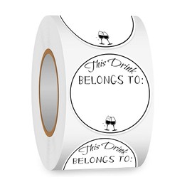 500Pcs Drink Markers Stickers This Drink Belongs to Stickers 2 Inch-Fill in Drink Labels Cup Marker Label for Wedding, Birthday Party, Anniversary, Bridal Shower (Black)